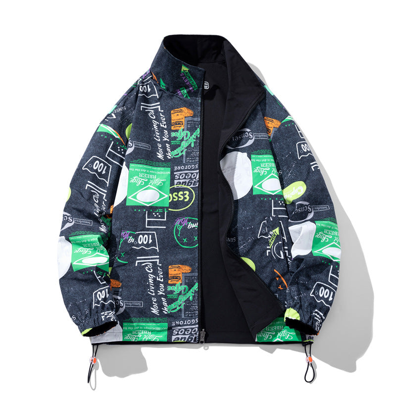 Men's Windproof Transition Jacket with Adjustable Collar and Practical Inner Pockets Lisslune
