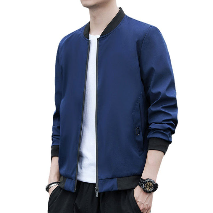 Men's stylish bomber jacket with elastic cuffs and practical zipper Lisslune