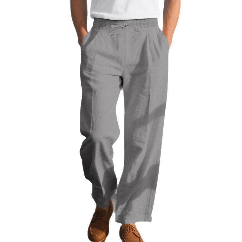 Men's comfortable beach pants with elastic waistband and adjustable drawstring Lisslune