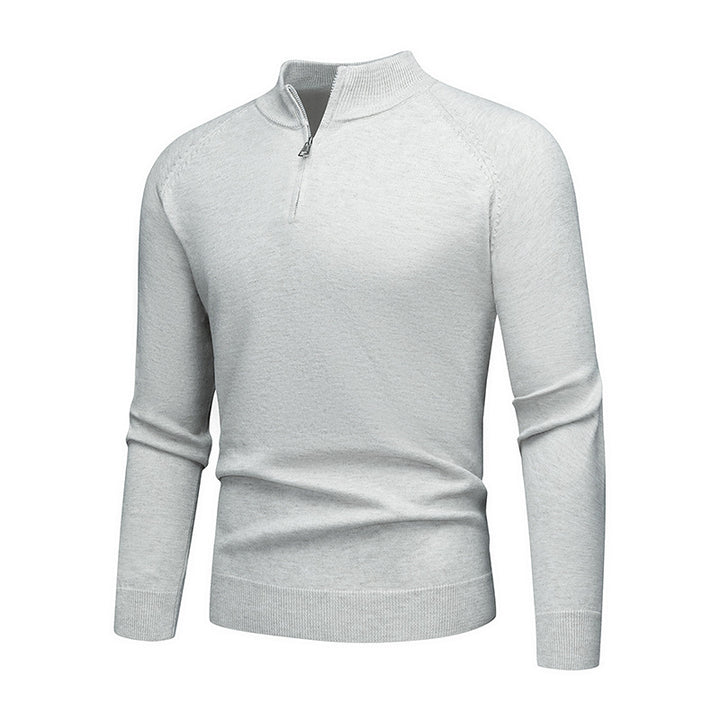 Men's Knit Sweater with Short Zip and Ergonomic Cut Lisslune