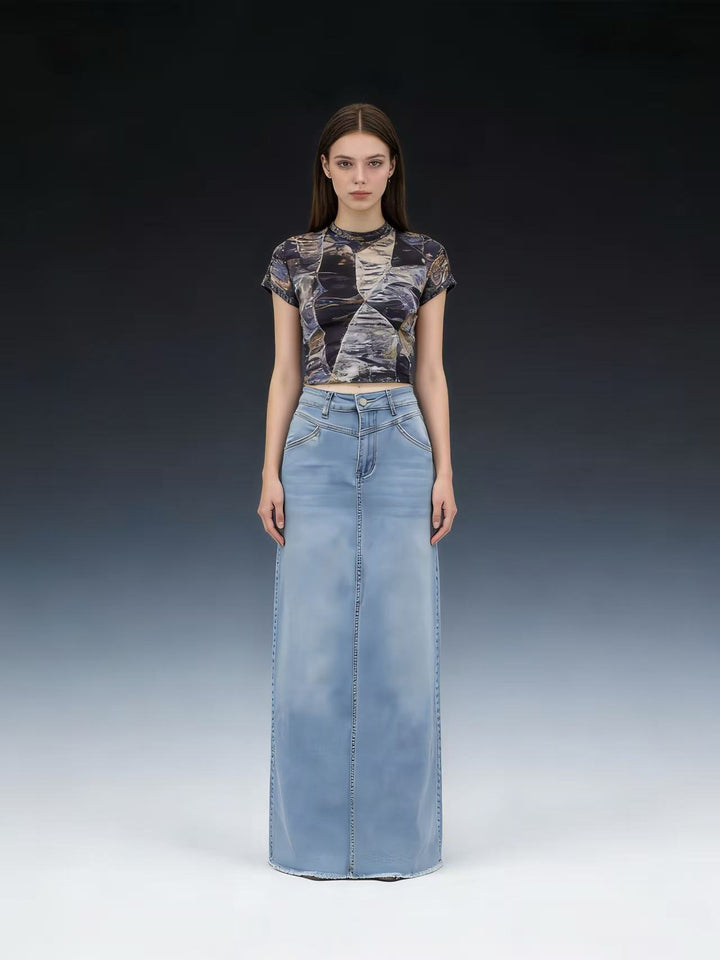 Women's maxi skirt in modern cut with fringed details Lisslune