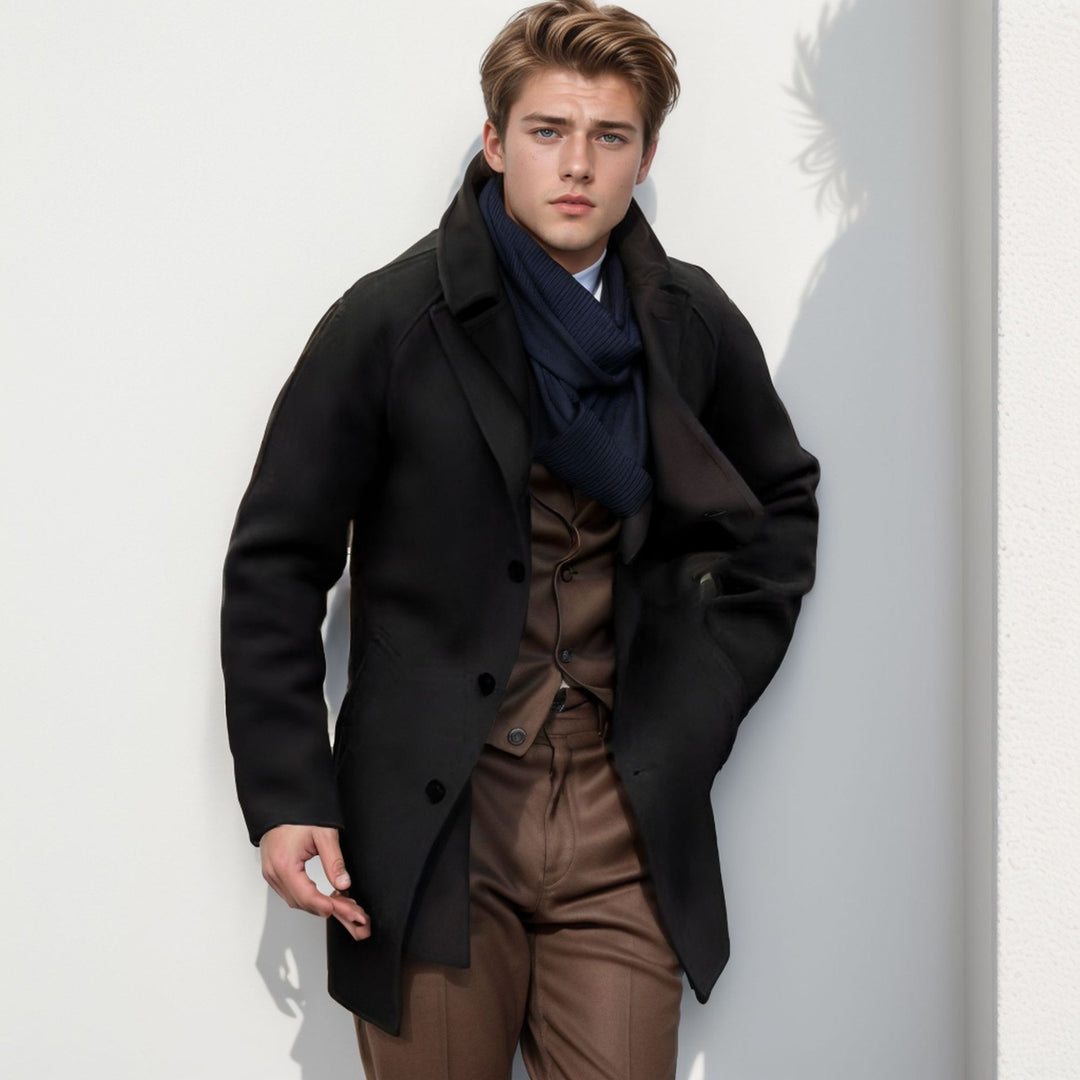 Men's casual duffle coat with stylish stand-up collar and practical pockets Lisslune
