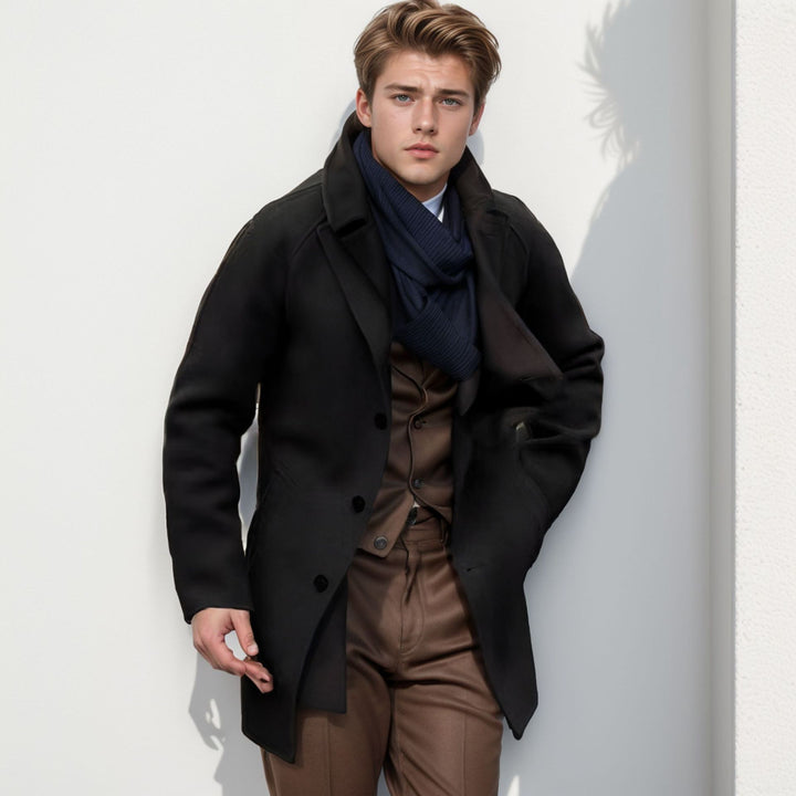 Men's casual duffle coat with stylish stand-up collar and practical pockets Lisslune