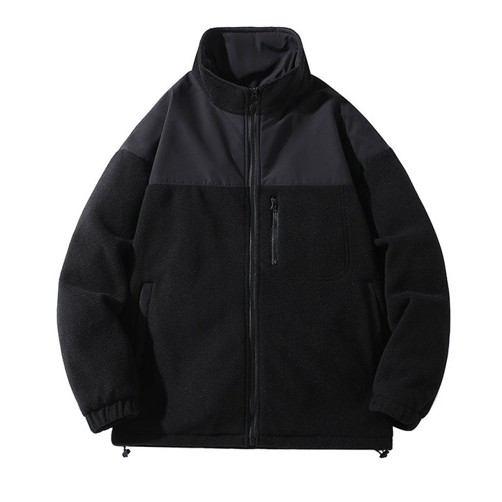 Men's fleece jacket with high collar and zip pockets Lisslune