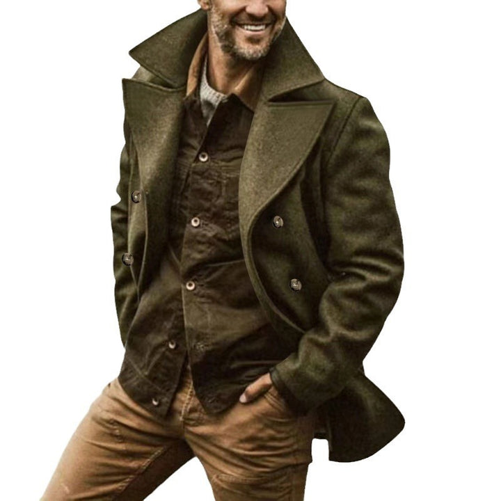 Men's Elegant Wool Peacoat Lisslune