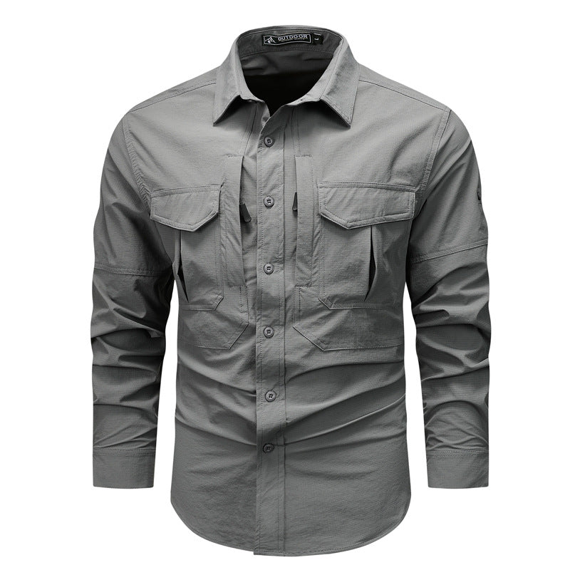Men's Functional Outdoor Shirt with Numerous Pockets Lisslune