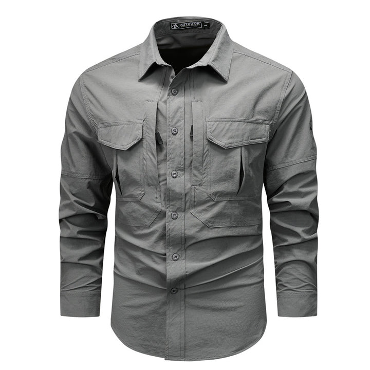Men's Functional Outdoor Shirt with Numerous Pockets Lisslune