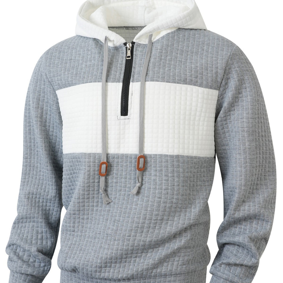 Men's hoodie with 1/4 zipper and textured design Lisslune