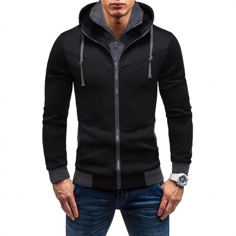 Men's sporty hoodie with high collar and high-quality zipper Lisslune