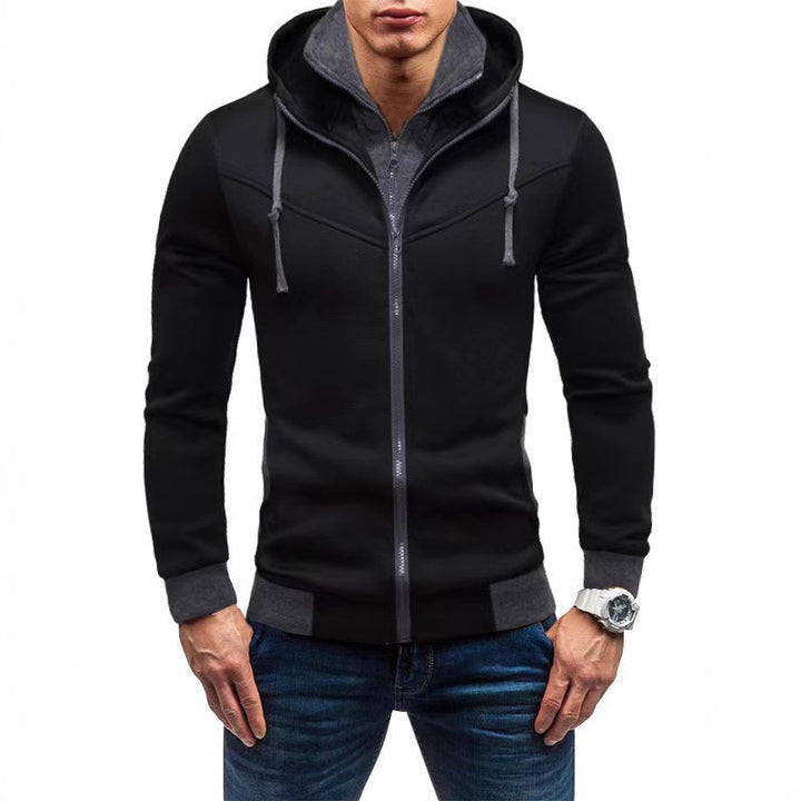 Men's sporty hoodie with high collar and high-quality zipper Lisslune