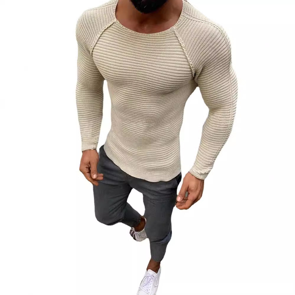 Men's Long Sleeve Knit Shirt with Elegant Structure Lisslune