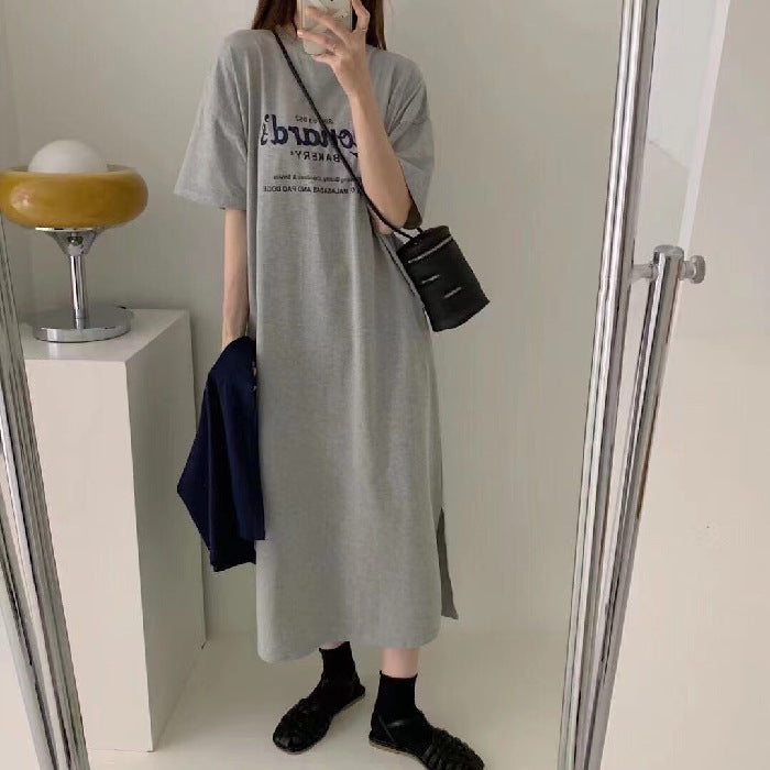 Women Casual Lounge Dress with Graphic Print and Comfortable Fit