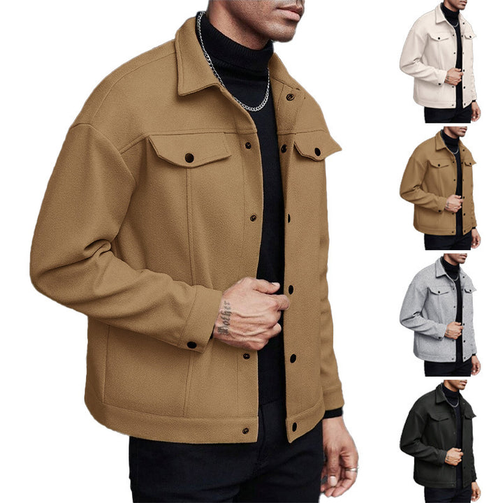 Men's fashionable overshirt jacket with practical pockets and snap button closure Lisslune