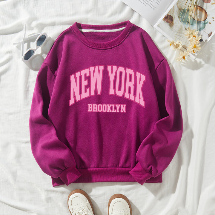 Women's casual sweater with striking NYC print Lisslune