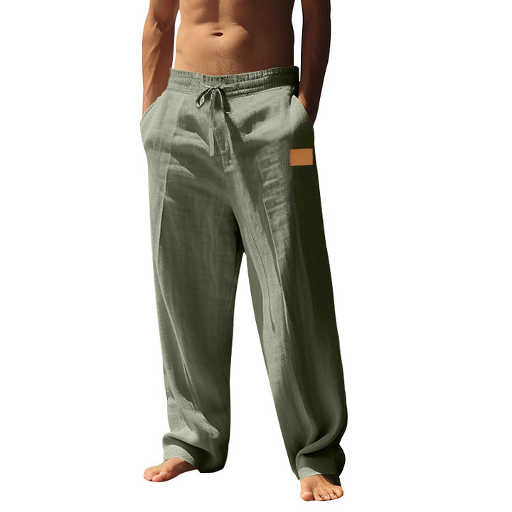 Men's airy linen pants with elastic waistband Lisslune