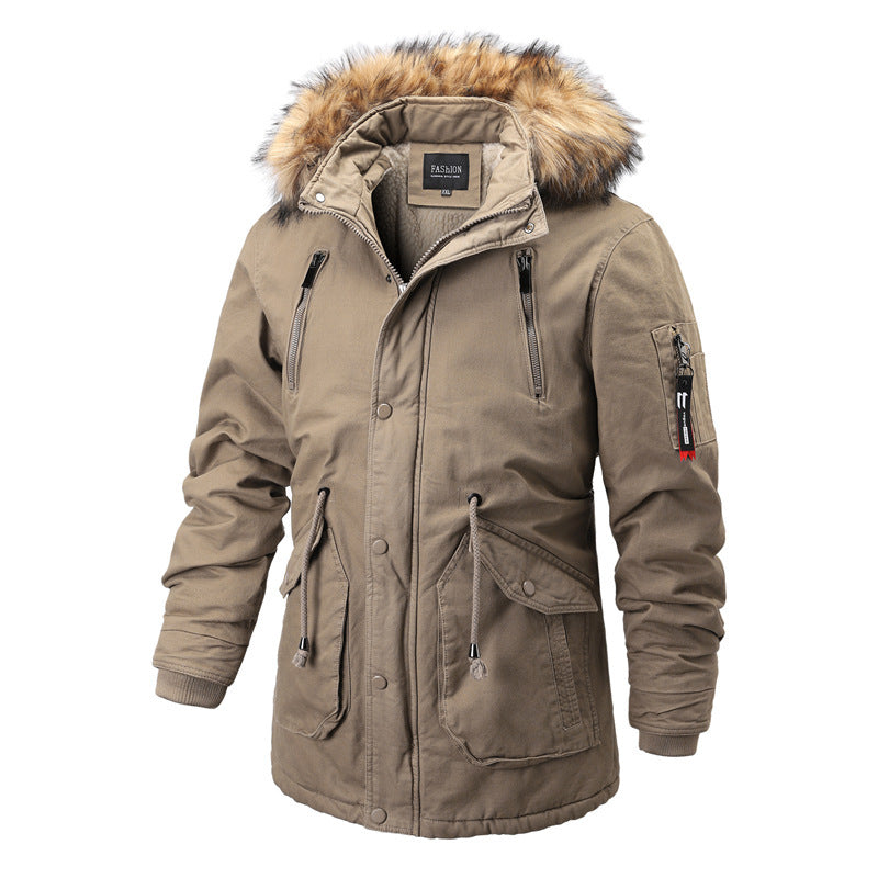 Men's Parka Jacket with Detachable Hood and Insulating Inner Lining Lisslune
