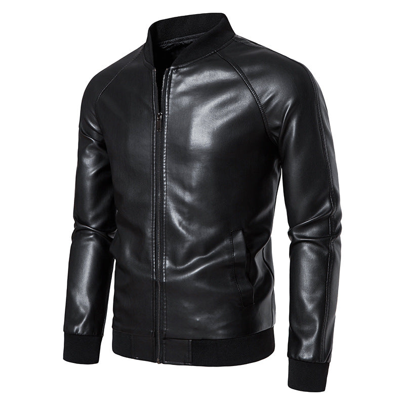 Men's fashionable synthetic leather jacket with comfortable lining Lisslune