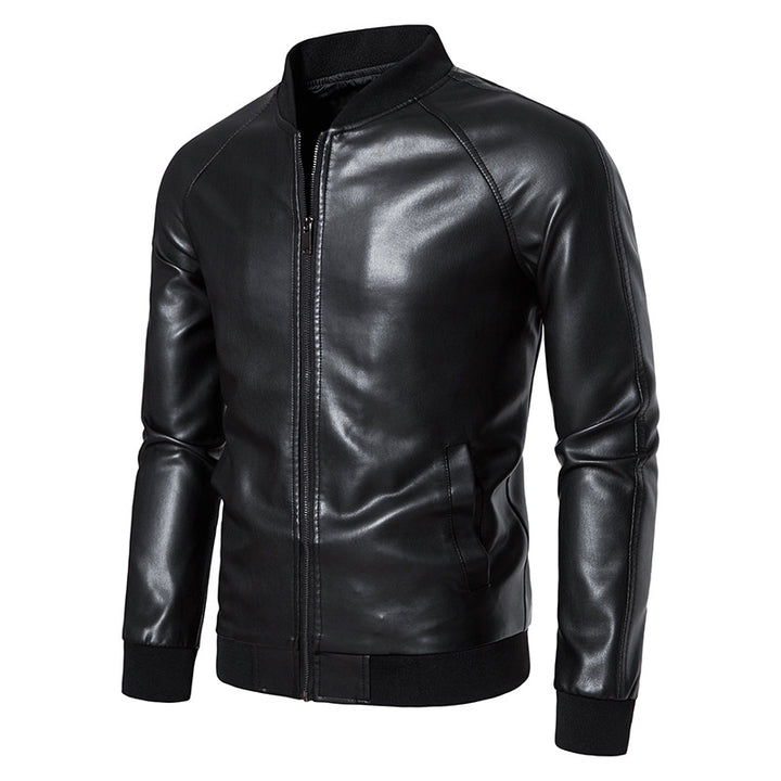 Men's fashionable synthetic leather jacket with comfortable lining Lisslune