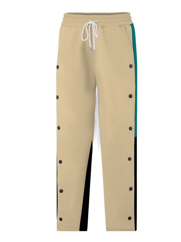 Men's sporty training pants with side snap buttons and elastic waistband Lisslune