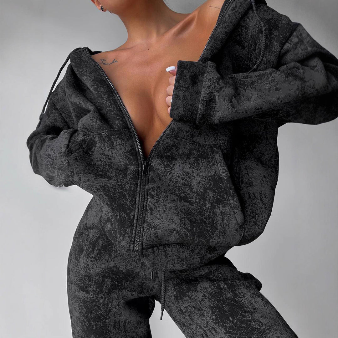 Women's sporty fleece tracksuit Lisslune