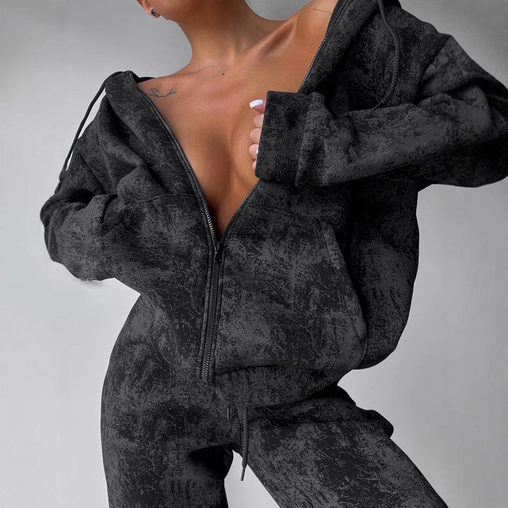 Women's sporty fleece tracksuit Lisslune