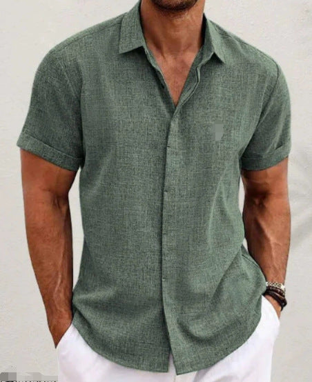 Men's Short-Sleeve Shirt with High-Quality Texture and Modern Cut Lisslune