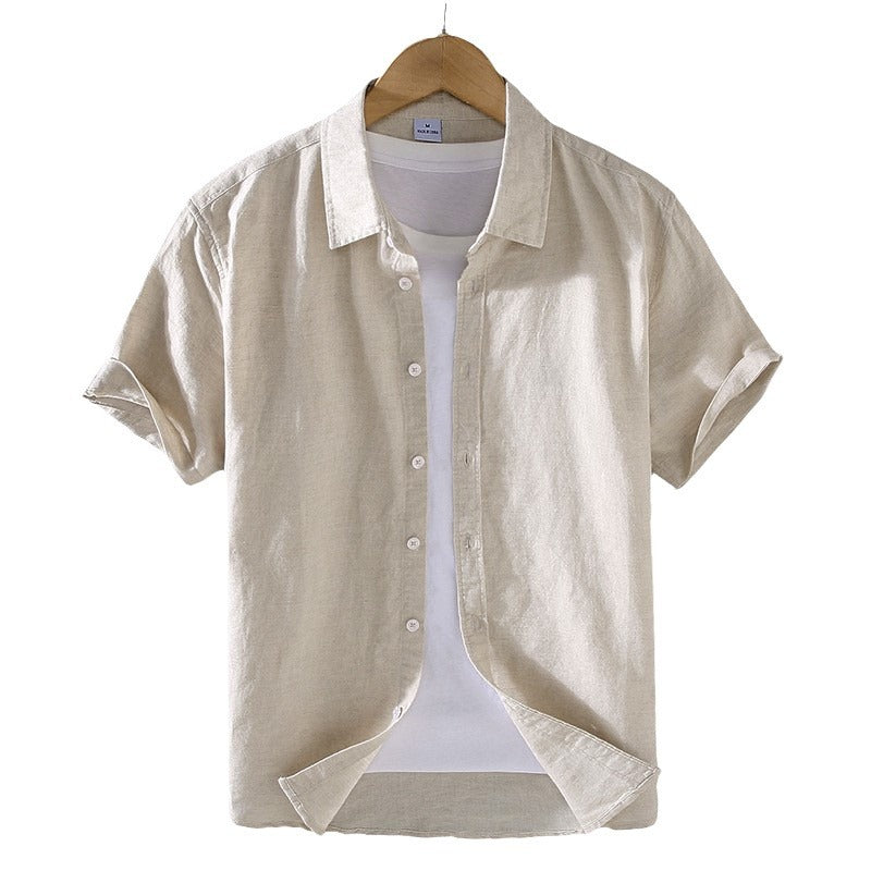 Men's short-sleeve shirt with a modern denim look and casual fit Lisslune