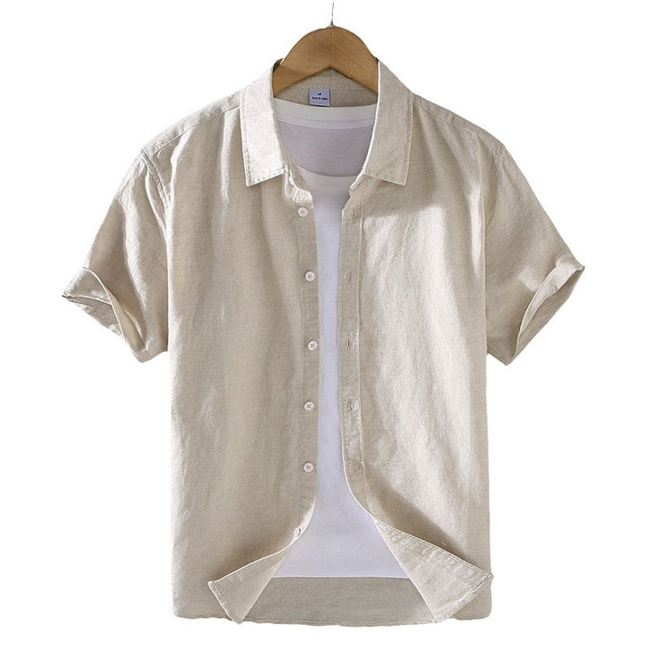 Men's short-sleeve shirt with a modern denim look and casual fit Lisslune