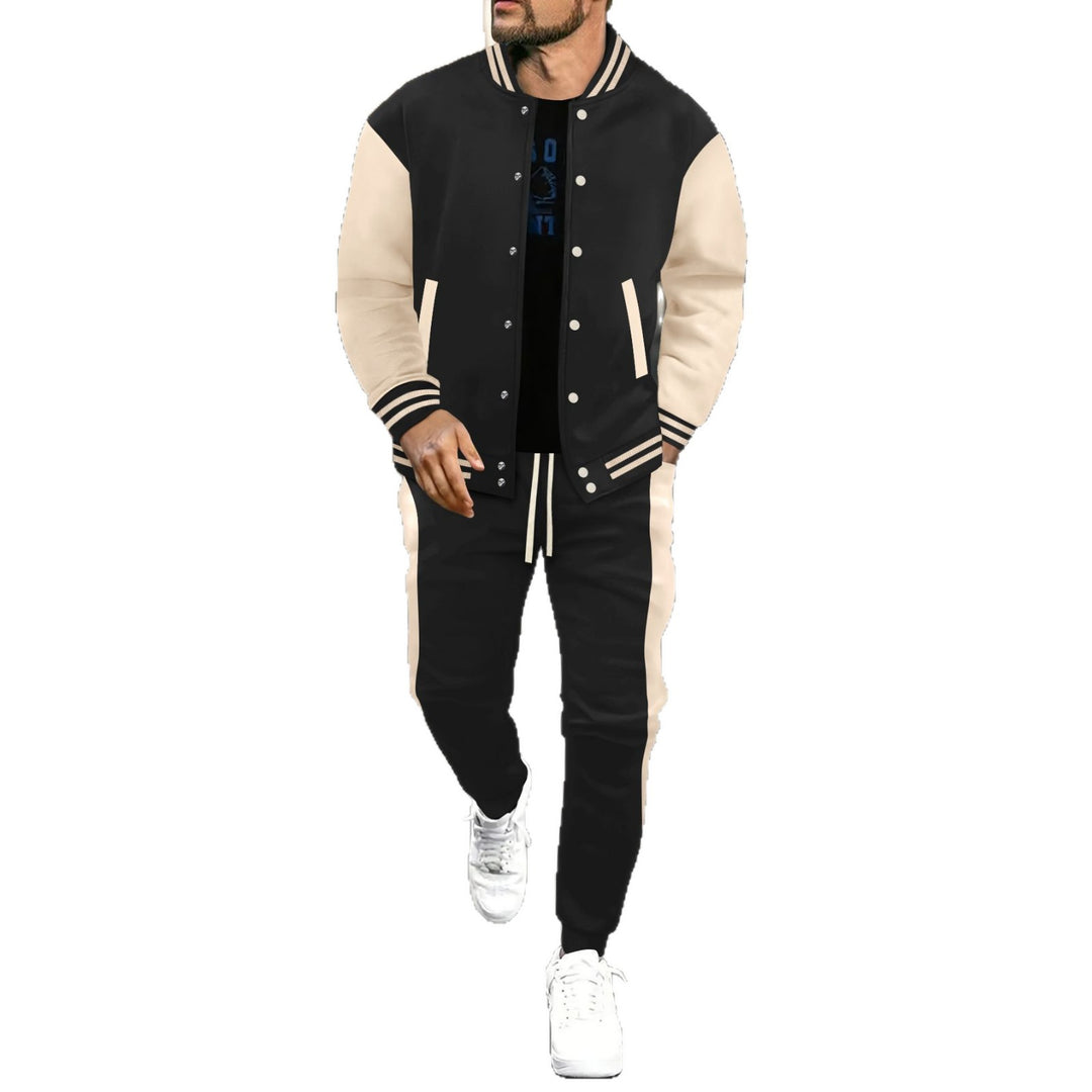 Men's elegant leisure set with modern bomber jacket design and comfortable jogging pants Lisslune