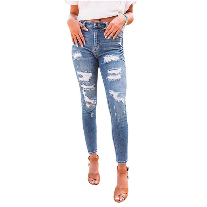 Damen Skinny Jeans mit modischen Destroyed-Effekten Lisslune