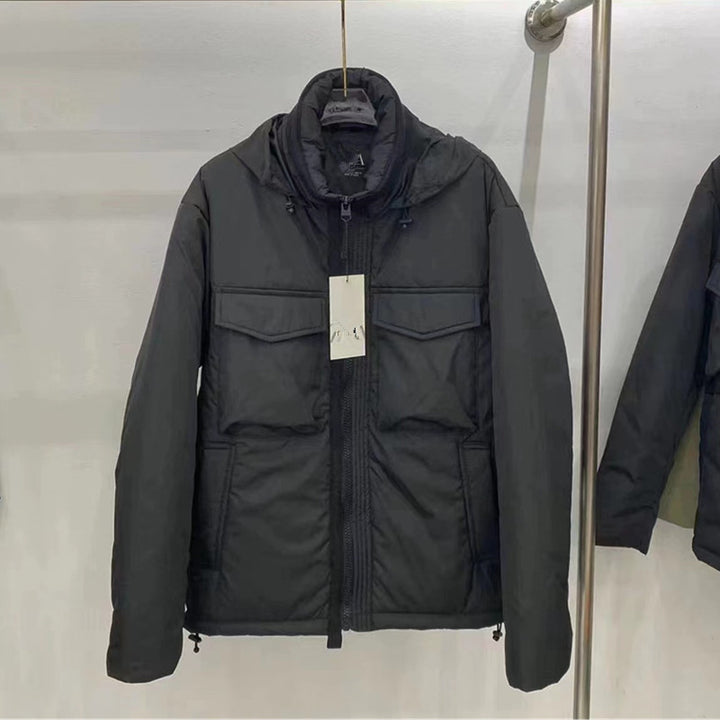 Men's Casual Outdoor Jacket with Removable Hood and Generous Pockets Lisslune