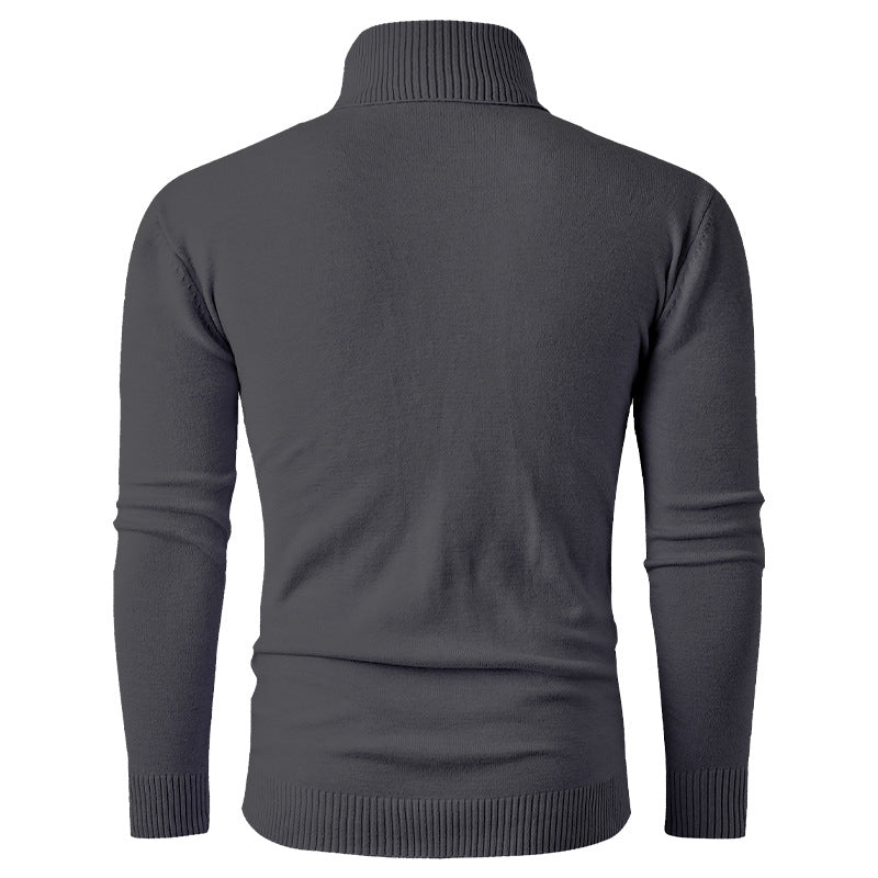 Men's turtleneck sweater with textured pattern and high collar Lisslune