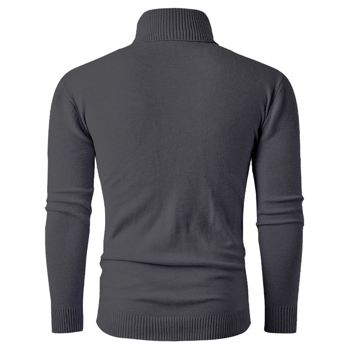 Men's turtleneck sweater with textured pattern and high collar Lisslune