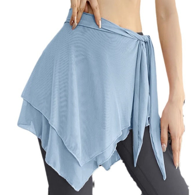 Women's casual wrap skirt with asymmetrical hem and belt Lisslune