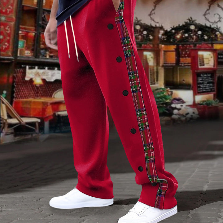 Men's comfortable leisure pants with fashionable button design Lisslune