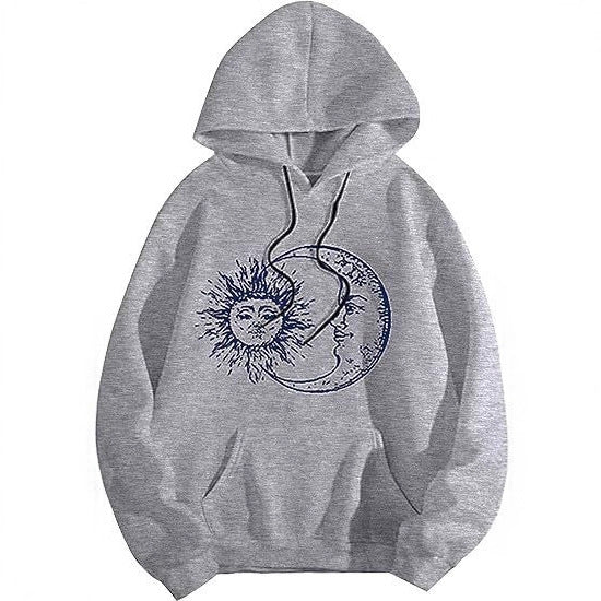 Women's hoodie with artistic sun-moon motif Lisslune