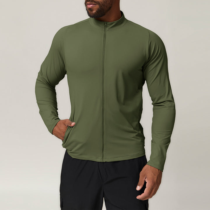 Men's Sporty Functional Top with Stand-Up Collar Lisslune