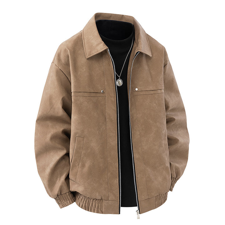 Men Stylish Synthetic Leather Jacket Lisslune