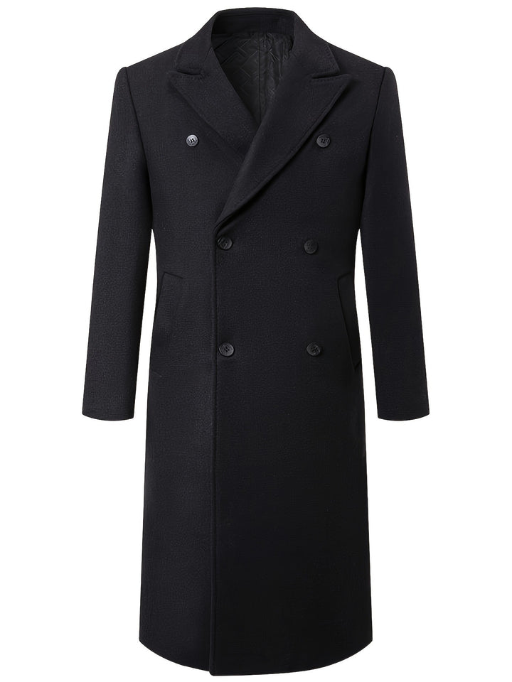 Men's elegant double-breasted coat with traditional collar Lisslune