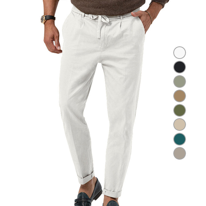 Men's casual chino pants with adjustable waistband and elastic inserts Lisslune