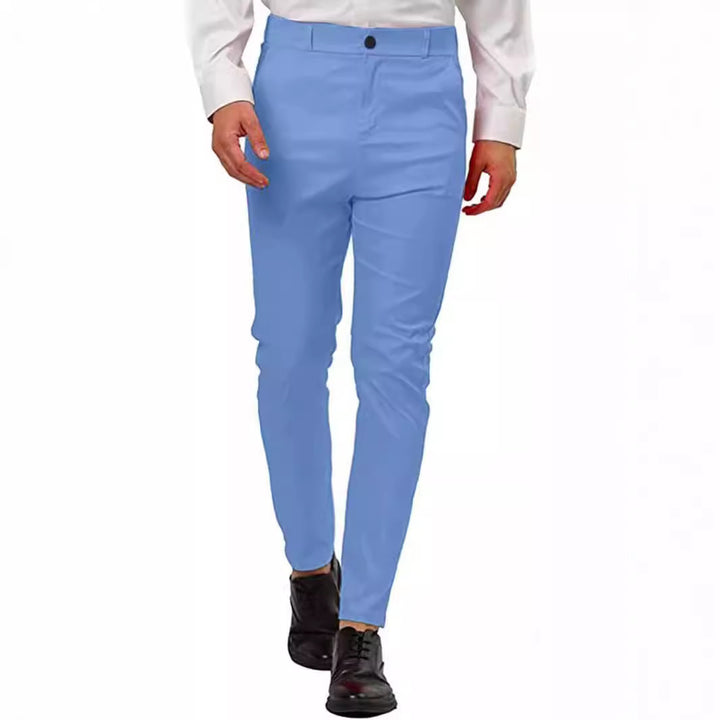 Men's Fashion Slim-Fit Chino Pants with Elastic Waistband and Innovative Design Lisslune