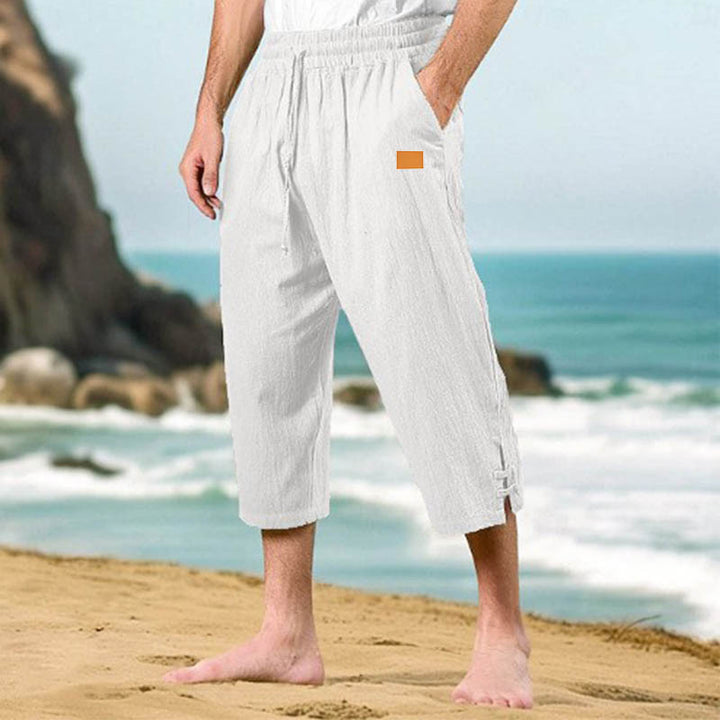 Men's leisure pants made of breathable cotton with adjustable drawstring Lisslune