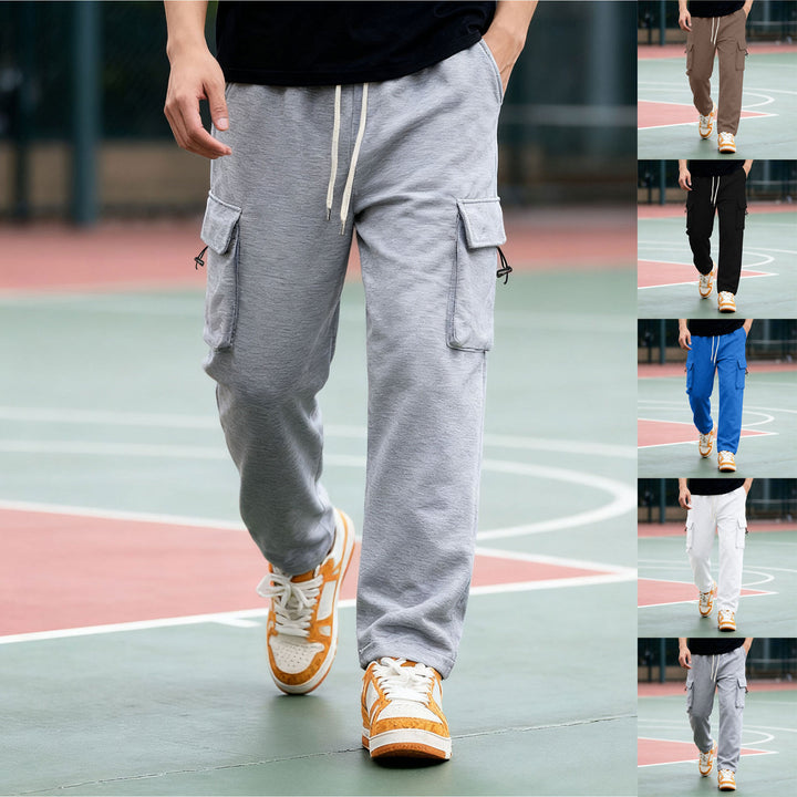 Men's cargo pants with elastic waistband and practical side pockets Lisslune
