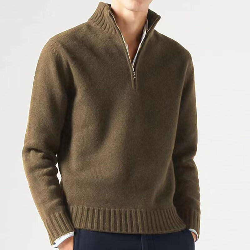 Men's sweater with high collar and modern zipper Lisslune