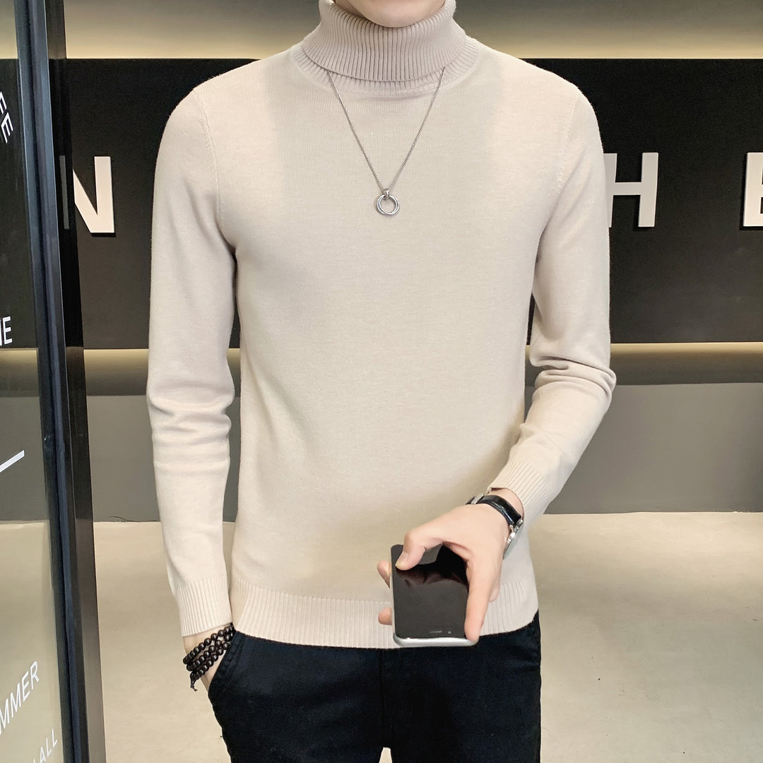 Men's sweater with high collar made of soft knitted fabric Lisslune