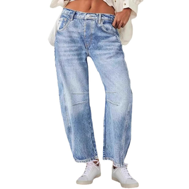 Women's wide-cut denim jeans with a high waist and modern design details Lisslune