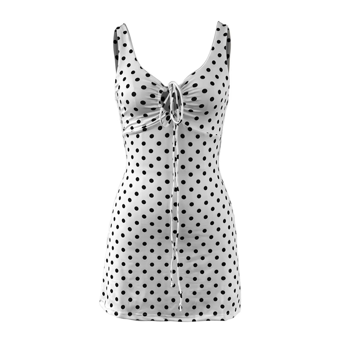 Damen Kurzärmliges Sommerkleid mit Knotenverschluss Lisslune