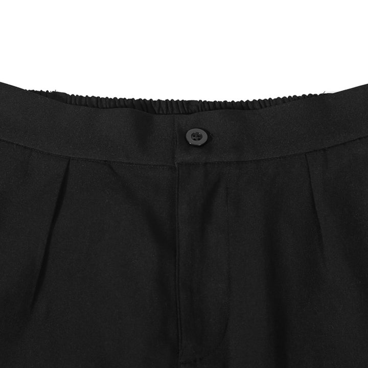 Men's Elegant Wide Pants with Elastic Waist and Side Pockets Lisslune