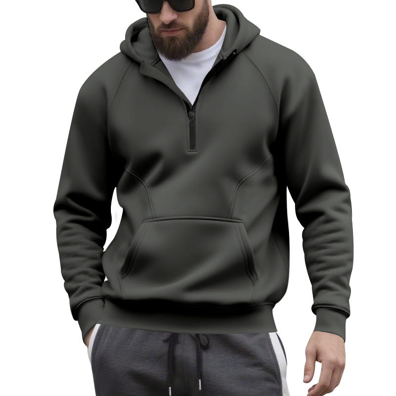 Men's hoodie with modern zipper and practical pockets Lisslune