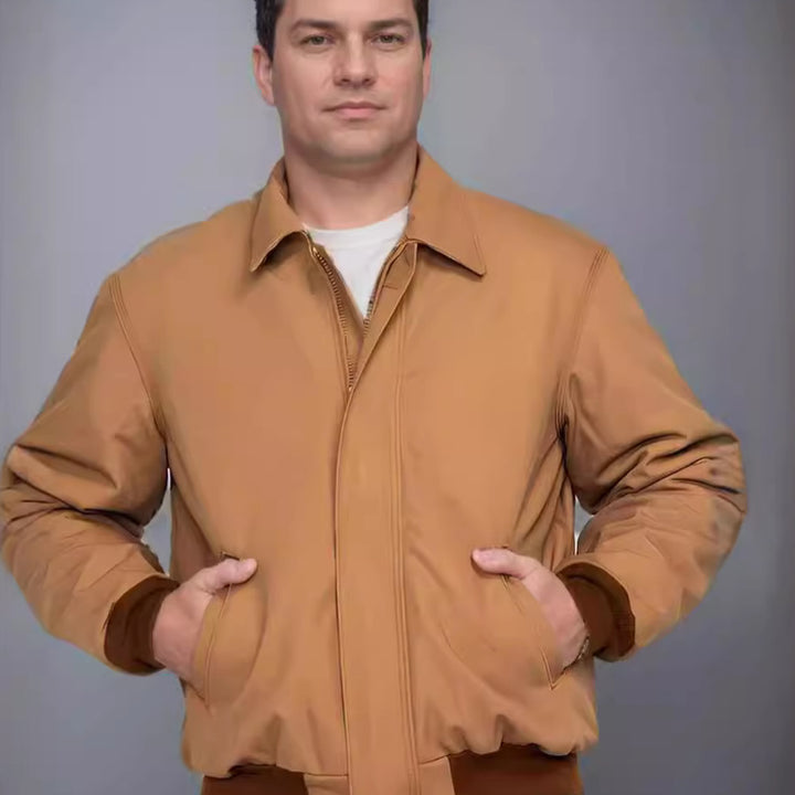 Men's stylish bomber jacket with practical pockets and elastic waistband Lisslune